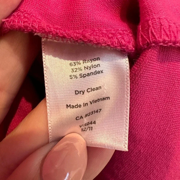 Talbots Midi Dress Orange & Pink Color Block Sleeveless Size 12 Stretchy Large - Picture 7 of 8